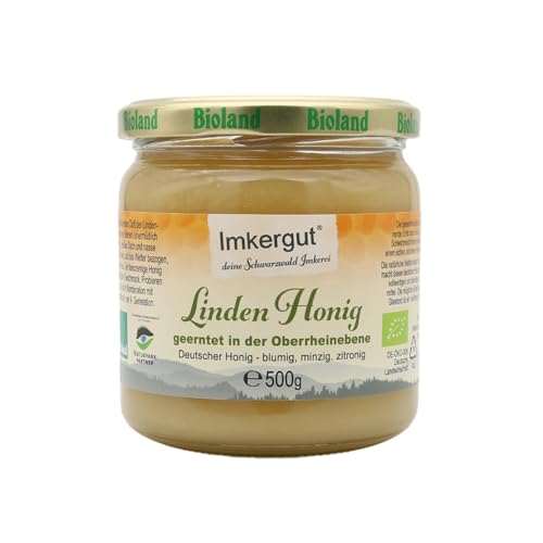 Deutscher Bio Lindenhonig, Bioland Qualität aus der Traditions Imkerei Immenstein im Schwarzwald, 500g Glas, Imkergut Deutscher Bio Lindenhonig, Bioland Qualität aus der Traditions Imkerei Immenstein im Schwarzwald, 500g Glas, Imkergut von Imkergut