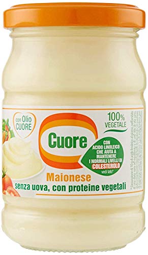 6x Cuore Maionese Mayonnaise Vegetale Sauce ohne Eier 100% Vegetarisch mit öl Cuore 180g von Cuore
