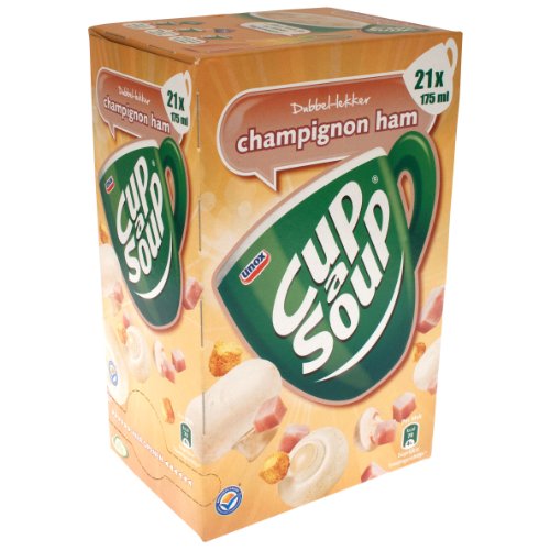 Unilever Champignon-Schinkensuppe, Coup a Soup, Tütensuppe, Tassensuppe, 21 x 175ml von Unox