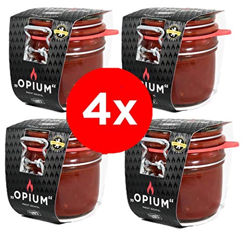 OPIUM - eine scharfe Sache (4x215g) Tomaten-Chilisosse von Curry Wolf