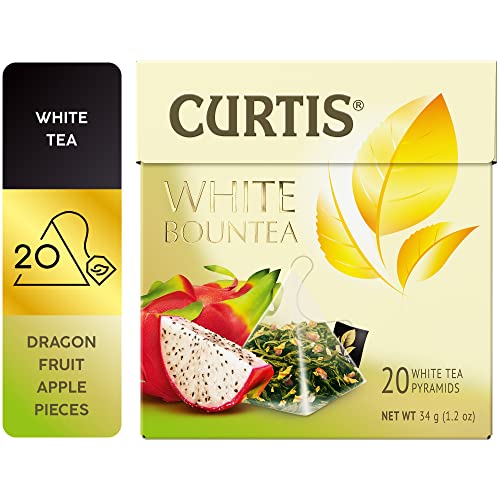 CURTIS WHITE BOUNTEA | Tee mit Drachenfruchtgeschmack | Weißer Blatttee, Apfelstücke, Rosenblätter | 20 Beutel von Curtis