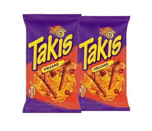 2x Takis Volcano je 100g Mild Cheese Chilli Pepper Tortilla Chips von Cyngert