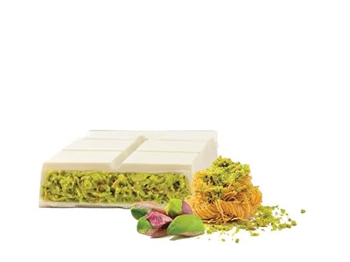Dubai Weiße Schokolade Pistazie Original Milchschokolade gefüllt mit Pistaziencreme und Engelshaar Kadayif - 90g Tafel Dubai Weiße Schokolade Pistazie Original Milchschokolade gefüllt mit Pistaziencreme und Engelshaar Kadayif - 90g Tafel von Cyngert