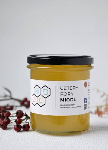 Akazienhonig 430g - Polnischer Rohhonig | Naturbelassener Imkerhonig | Mild & Süß | Langsam kristallisierend | 100% natürlich Akazienhonig 430g - Polnischer Rohhonig | Naturbelassener Imkerhonig | Mild & Süß | Langsam kristallisierend | 100% natürlich von Cztery Pory Miodu
