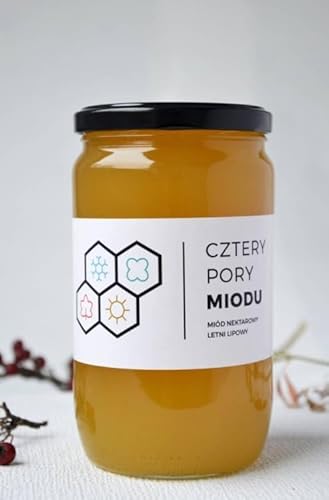 Dreier Honig-Set 3kg mit Raps-, Wald- und Lindenblütenhonig 3x1kg - Naturbelassen & Roh vom Imker - Polnischer Rohhonig - Hoher Mineralstoffgehalt - 100% natürlich von Cztery Pory Miodu