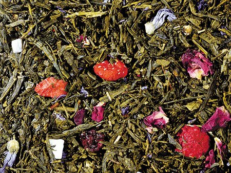 1kg - aromatisierter Grüner Tee - Sencha - BEERENPRACHT - Erdbeer-Note von D+B