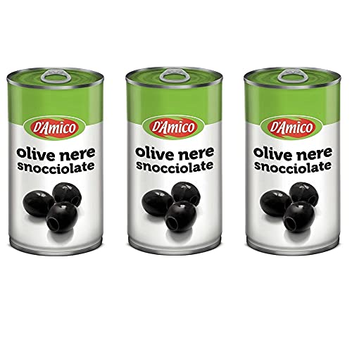 3x D'Amico Olive Nere Snocciolate Entkernte Schwarze Oliven 350g Dose Glutenfrei von D'Amico