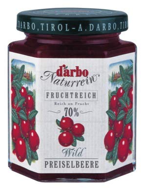 Darbo Naturrein Fruchtreich Konfitüre - Wildpreiselbeer - 6 x 200 g von D'Arbo