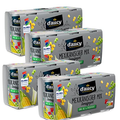 d'aucy Mexikanischer Mix - 100% ohne Salz und Zuckerzusatz, ohne Konservierungsstoffe, klimaneutral, 4 Pack = 12 x 110 Gramm Dose von d'aucy