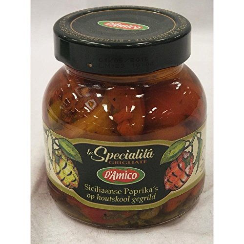 D'Amico le Specialitá Siciliaanse Paprika's op houtskool gegrild 280g Glas (Sizilianische Paprika über Holzkohle gegrillt) von D&D Italia