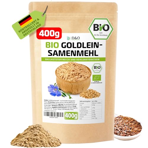D&O Nature Products Goldleinsamenmehl Bio 400g, Gold Leinsamenmehl, Ballaststoffreich hoher Proteingehalt glutenfrei und wenig Kohlenhydrate, Goldleinmehl als Mehlersatz, ideal zum Backen D&O Nature Products Goldleinsamenmehl Bio 400g, Gold Leinsamenmehl, Ballaststoffreich hoher Proteingehalt glutenfrei und wenig Kohlenhydrate, Goldleinmehl als Mehlersatz, ideal zum Backen von D&O Nature Products