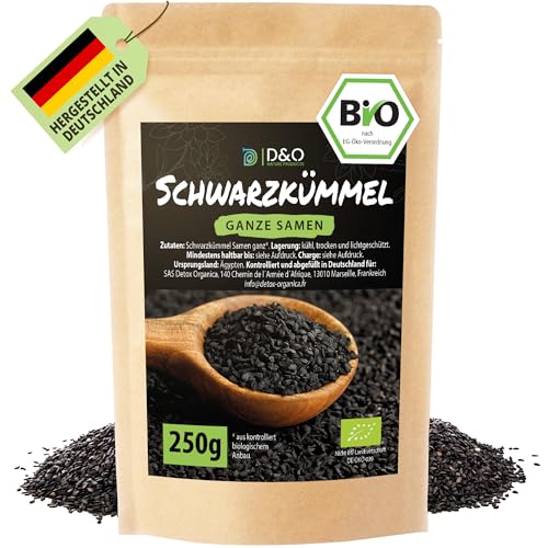 D&O Nature Products Schwarzkümmel Samen Bio, 250g ganze Schwarzkümmelsamen aus Ägypten, Nigella Sativa black cumin seeds, Echter schwarzer Kümmel Organic Bio zertifiziert D&O Nature Products Schwarzkümmel Samen Bio, 250g ganze Schwarzkümmelsamen aus Ägypten, Nigella Sativa black cumin seeds, Echter schwarzer Kümmel Organic Bio zertifiziert von D&O Nature Products