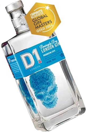 D1 London Dry Gin 70cl - World Gin Awards 2022 2. Platz I Wacholder, Zitrusfrüchte & Brennnessel | Skull Gin, Alkohol Geschenke für Männer & Frauen 40% vol von D1