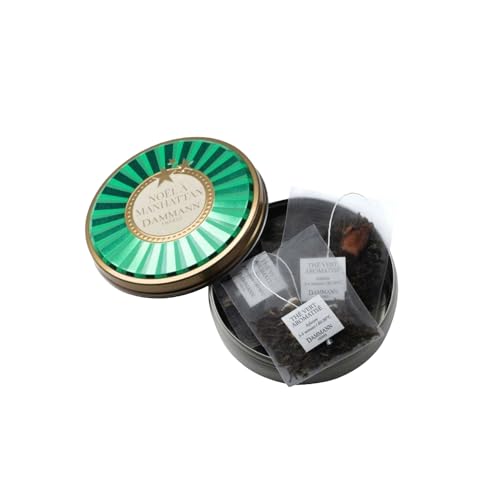 Dammann Frères® | Grüner Tee Anis, Kastanie und Schokolade | Christmas in Manhattan Metalldose Grüner Tee & Aromen – 6 Filter (12 Gr) von Damman Frères