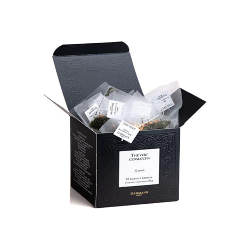 DAMMANN FRERES Dammann Frères | Genmaïcha Grüner Tee | Bancha japanischer grüner Tee und gerösteter Puffreis – 25 Filter (50 g) | Gerösteter Reis und Puffreis von Verde Bancha von Damman Frères