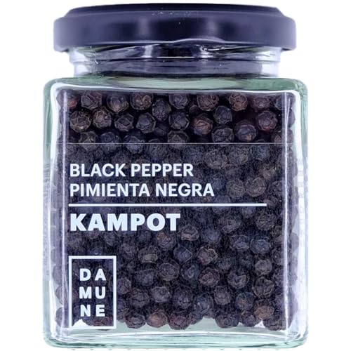 Schwarzer Pfeffer Kampot ganz - Premiumqualität - 120g - IGP von DAMUNE