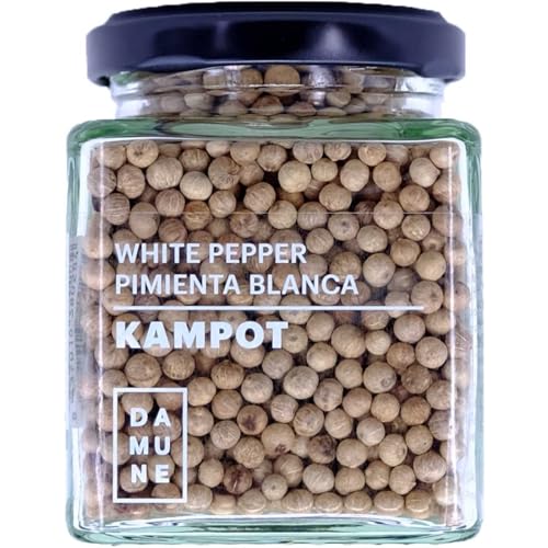 Weisser Pfeffer Kampot ganz - Premiumqualität - 120g Weisser Pfeffer Kampot ganz - Premiumqualität - 120g von DAMUNE