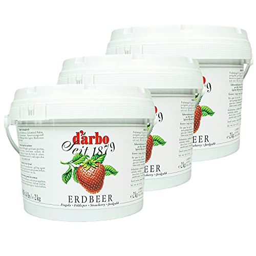 Darbo - 3er Pack Premium Erdbeer Konfitüre in 2 kg Großbehälter - Fruchtaufstrich Erdbeere mit 45% Fruchtanteil von DARBO