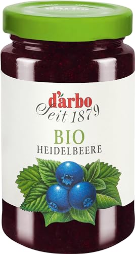 Darbo Naturgarten Bio Heidelbeer-Fruchtaufstrich | 6 x 260g | 60% Fruchtanteil | Aus biologischer Landwirtschaft I Ideal für Singlehaushalte von DARBO