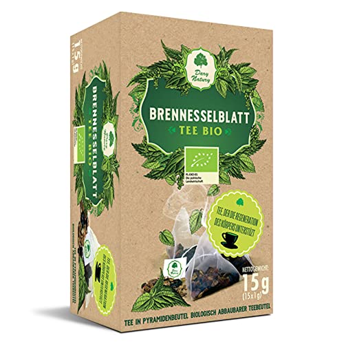 Brennnessel Tee Pyramiden BIO (15x1g) Brennnesselblätter Bio Teebeutel Pyramiden Biologisch abbaubarer Gesundheitstee ökologischer Anbau Körper Regeneration von Dary Natury