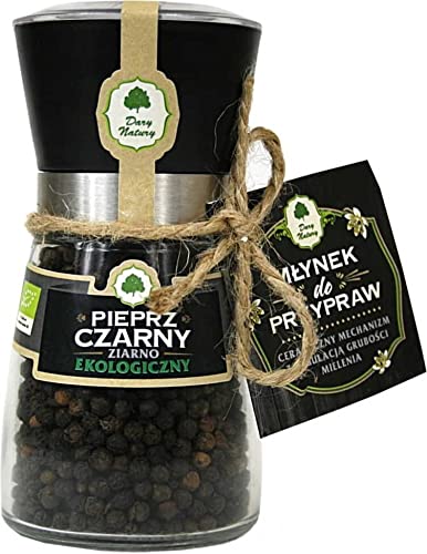 Schwarze Pfefferkörner in einer Mühle BIO 90 g - DARY NATURY von Dary Natury