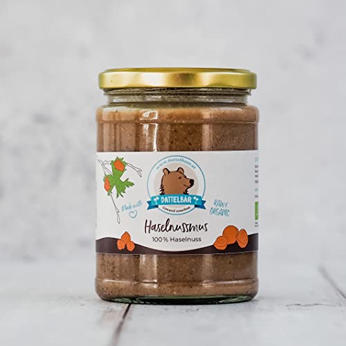 DATTELBÄR - BIO Haselnussmus, 500 g Glas - Sehr cremig - Rohkostqualität - Frei von Zusatzstoffen DATTELBÄR - BIO Haselnussmus, 500 g Glas - Sehr cremig - Rohkostqualität - Frei von Zusatzstoffen von DATTELBÄR