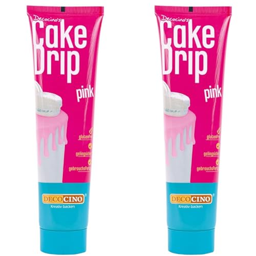 DECOCINO Cake Drip Pink (90g) – fantastischer Geschmack – direkt gebrauchsfertig – Backdeko für Torten, Kuchen, Muffins, Cupcakes, Cake Melts, Cake Melts (Packung mit 2) von DECOCINO