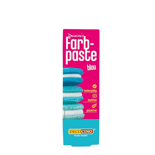 DECOCINO Farbpaste Blau – 20 g – Lebensmittelfarbe, ideal zum Einfärben von Kuchen, Fondant und Cremes – AZO-frei und glutenfrei von DECOCINO