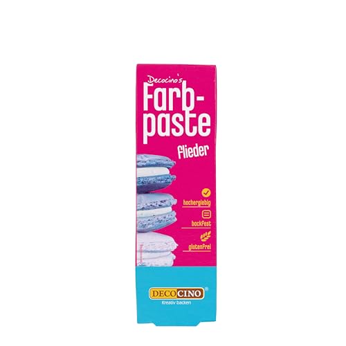 DECOCINO Farbpaste Flieder – 20 g – Lebensmittelfarbe, ideal zum Einfärben von Kuchen, Fondant und Cremes – AZO-frei und glutenfrei von DECOCINO