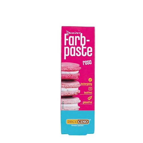 DECOCINO Farbpaste Rosa – 20 g – Lebensmittelfarbe, ideal zum Einfärben von Kuchen, Fondant und Cremes – AZO-frei und glutenfrei von DECOCINO