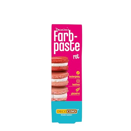 DECOCINO Farbpaste Rot – 20 g – Lebensmittelfarbe, ideal zum Einfärben von Kuchen, Fondant und Cremes – AZO-frei und glutenfrei von DECOCINO