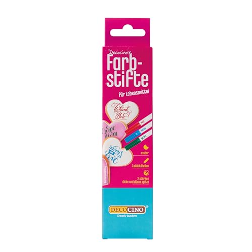 DECOCINO Lebensmittel-Farbstifte –3er Set – essbare Filzstifte mit Lebensmittel-Farbe – zum Verzieren von Kuchen, Torten uvm. – glutenfrei & laktosefrei DECOCINO Lebensmittel-Farbstifte –3er Set – essbare Filzstifte mit Lebensmittel-Farbe – zum Verzieren von Kuchen, Torten uvm. – glutenfrei & laktosefrei von DECOCINO
