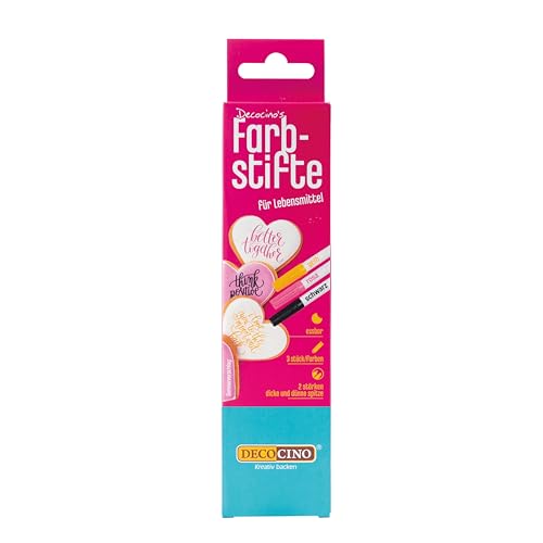 DECOCINO Lebensmittel-Farbstifte –3er Set – essbare Filzstifte mit Lebensmittel-Farbe – zum Verzieren von Kuchen, Torten uvm. – glutenfrei & laktosefrei DECOCINO Lebensmittel-Farbstifte –3er Set – essbare Filzstifte mit Lebensmittel-Farbe – zum Verzieren von Kuchen, Torten uvm. – glutenfrei & laktosefrei von DECOCINO
