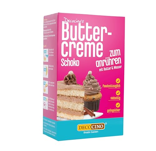 Decocino Buttercreme Schoko 250g -fertige Buttercreme Mischung im Schoko Geschmack, ideal für Torten, Kuchen und Cup Cakes, Topping, Motivtorten, Frankfurter Kranz, Geburstag, Hochzeit Decocino Buttercreme Schoko 250g -fertige Buttercreme Mischung im Schoko Geschmack, ideal für Torten, Kuchen und Cup Cakes, Topping, Motivtorten, Frankfurter Kranz, Geburstag, Hochzeit von DECOCINO