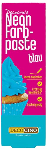 Decocino Neon Lebensmittelpaste blau – hochdosierte Lebensmittel-Farbe – zum Einfärben von Kuchen, Torten, Muffins, Cupcakes – geschmacksneutral Decocino Neon Lebensmittelpaste blau – hochdosierte Lebensmittel-Farbe – zum Einfärben von Kuchen, Torten, Muffins, Cupcakes – geschmacksneutral von DECOCINO