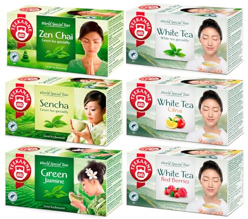 TEEKANNE Big Green & White Tea Collection (6 x 20 Bags) - Grüner und Weißer Tee (Dekond gift) - 180g von DEKOND