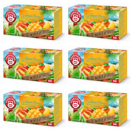 TEEKANNE - Caribbean Mango Fruit Tea- Früchtetee mit Mangogeschmack - 6 x 20 (Dekond gift) von DEKOND