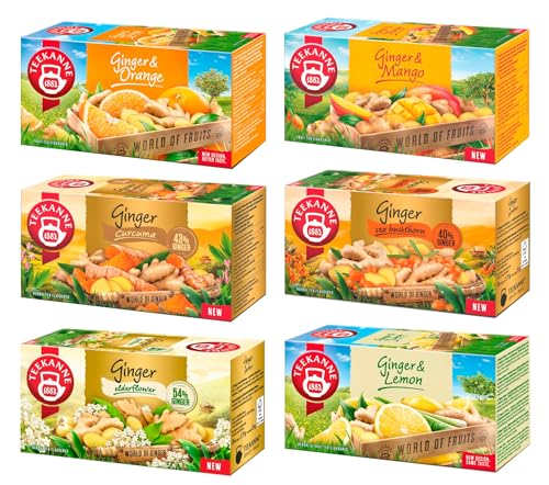 TEEKANNE Ginger Tea Collection XXL (6 x 20 Bags) - Ingwer-Tee-Kollektion (Dekond gift) - 220g von DEKOND