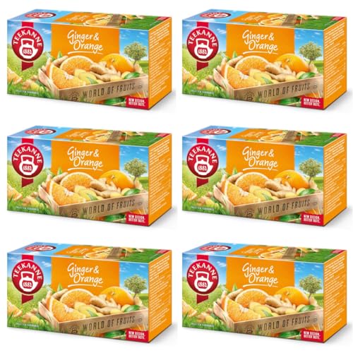 TEEKANNE - Ginger&Orange Fruit Tea - Früchtetees mit Orangen&Ingwer - 6x20 (Dekond gift) von DEKOND