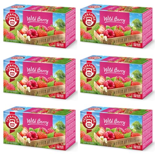TEEKANNE - Wild Berry Fruit Tea- Früchtetees mit Erdbeer&Himbeeraroma - 6 x 20tb (Dekond gift) von DEKOND