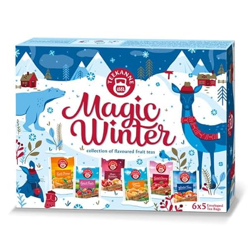 Teekanne Magic Winter Fruits Collection Box 6 x 5 Beutel Früchtetee mit Geschenk von DEKOND (Winter Collection) von DEKOND