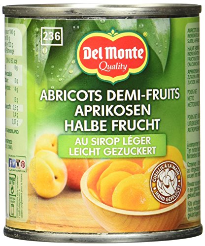 Del Monte Aprikosen 1/2 Frucht gezuckert, 12er Pack (12 x 227 g Dose) von DEL MONTE