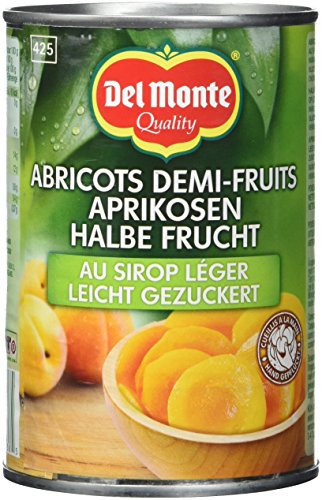 Del Monte Aprikosen 1/2 Frucht in Fruchtmark, 12er Pack (12 x 425 ml Dose) von DEL MONTE