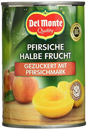 Del Monte Pfirsiche 1/2 Frucht in Fruchtmark, 12er Pack (12 x 420 g Dose) von DEL MONTE