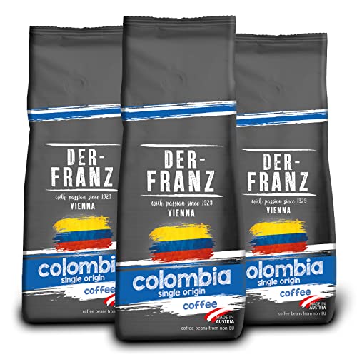 Der-Franz Columbia Single Origin Kaffee, ganze Bohne, 3 x 500 g von Der-Franz