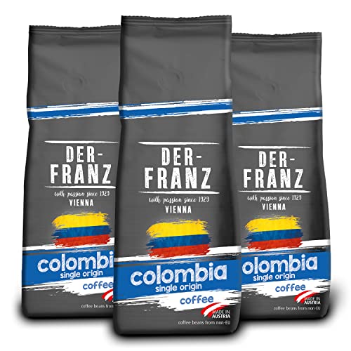 Der-Franz Columbia Single Origin Kaffee, Intensität 3/5, 100% Arabica, ganze Bohne, 3x500 g von Der-Franz