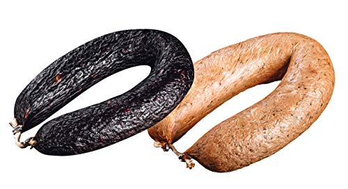 Hausmacher Blutwurst & Leberwurst im Paket (730g) - je ein Ring, handwerkliche Herstellung, Hausschlachtung - herzhaft, aromatisch & deftig von Metzgerei DER LUDWIG