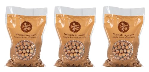 Destefanis & Novero | Haselnüsse in der Schale aus dem Piemont, Trockenfrüchte in praktischen Einzelportionen, reich an Phosphor und Kalium, perfekt pur und zu Desserts, 3 x 750g von Destefanis e Novero