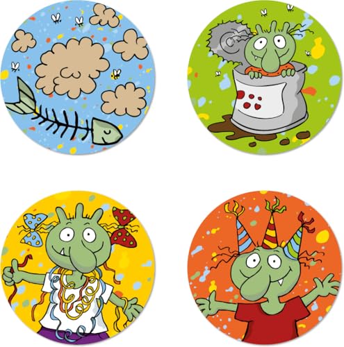 12 Muffinaufleger * DIE OLCHIS * aus Esspapier als Kuchen- und Tortendeko | Ø4cm, Deko für Kindergeburtstag und Kinderparty | Olchi Kinder Geburtstag Muffins von DH-Konzept