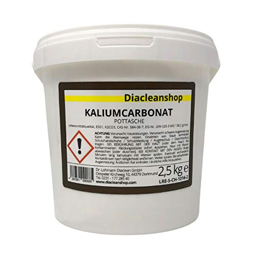 Kaliumcarbonat Pottasche K2CO3 Lebensmittelqualität E501 2,5kg von DIACLEANSHOP